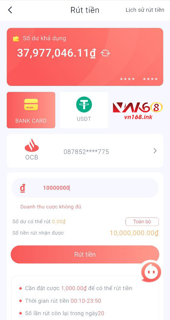 Hướng Dẫn Rút Tiền VN168 An Toàn Và Nhanh Chóng